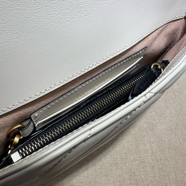 Gucci GG Marmont small shoulder bag 751526 Variation white leather