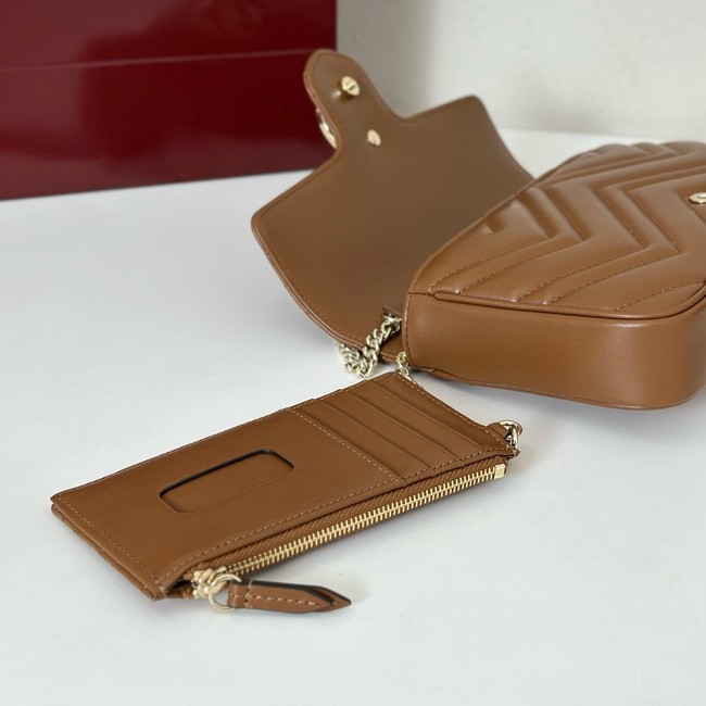 Gucci GG Marmont small shoulder bag 751526 brown