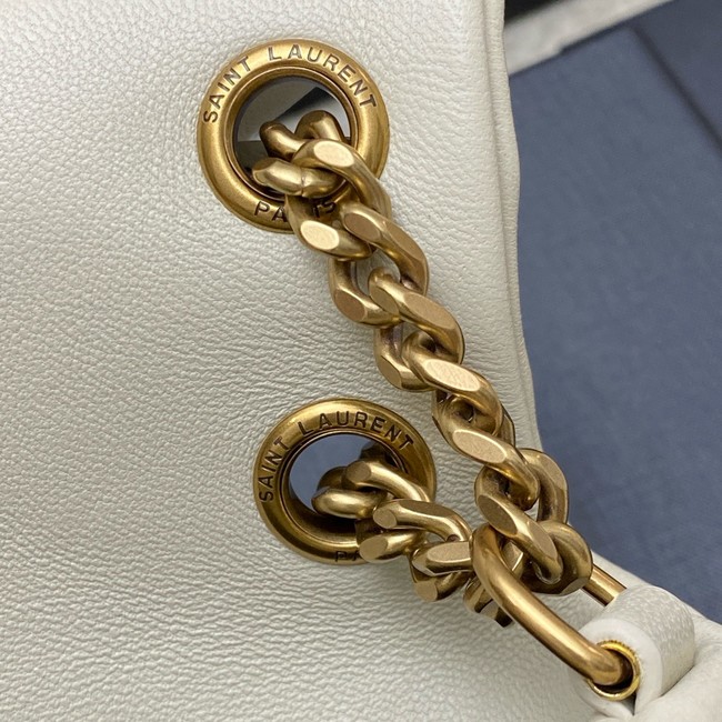 Saint Laurent CALYPSO small in plunged lambskin 734153 BLANC VINTAGE