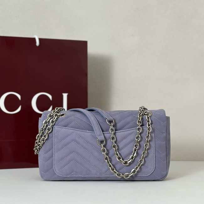 Gucci GG Marmont medium shoulder bag 837267 Variation dusty blue suede