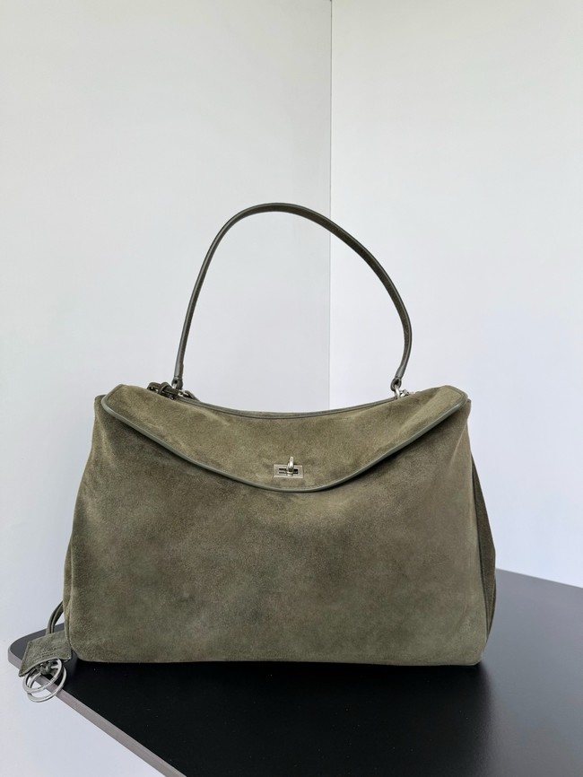 Balenciaga Rodeo Handbag Large suede calfskin 795459 green