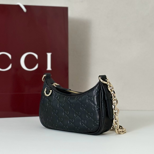 Gucci GG Emblem mini shoulder bag 847091 black