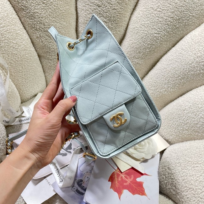 CHANEL 25 Medium Backpack AS5600 light blue