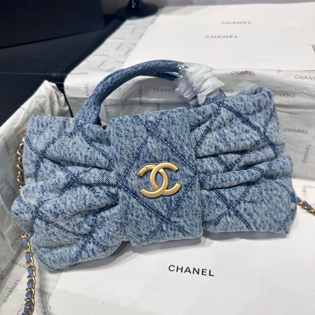 Chanel Denim Mini Bow Bag AS5849 blue