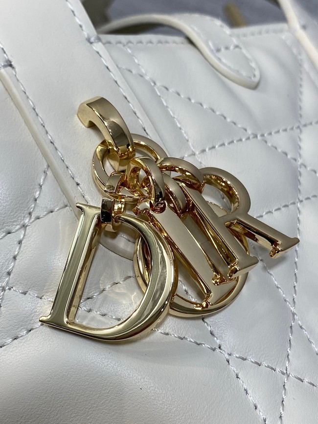 Dior Toujours Vertical Nano Tote Bag Macrocannage Calfskin S6100 Latte