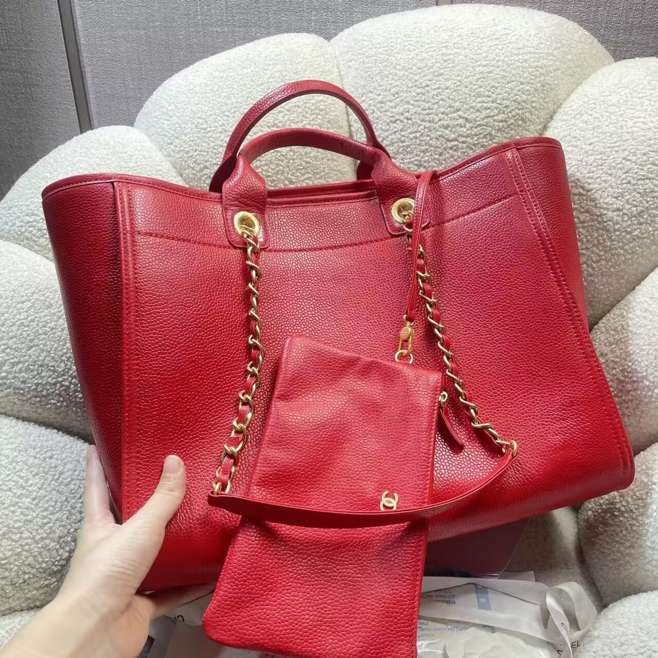 Chanel Original Leather LARGE SHOPPING BAG A66941 Red