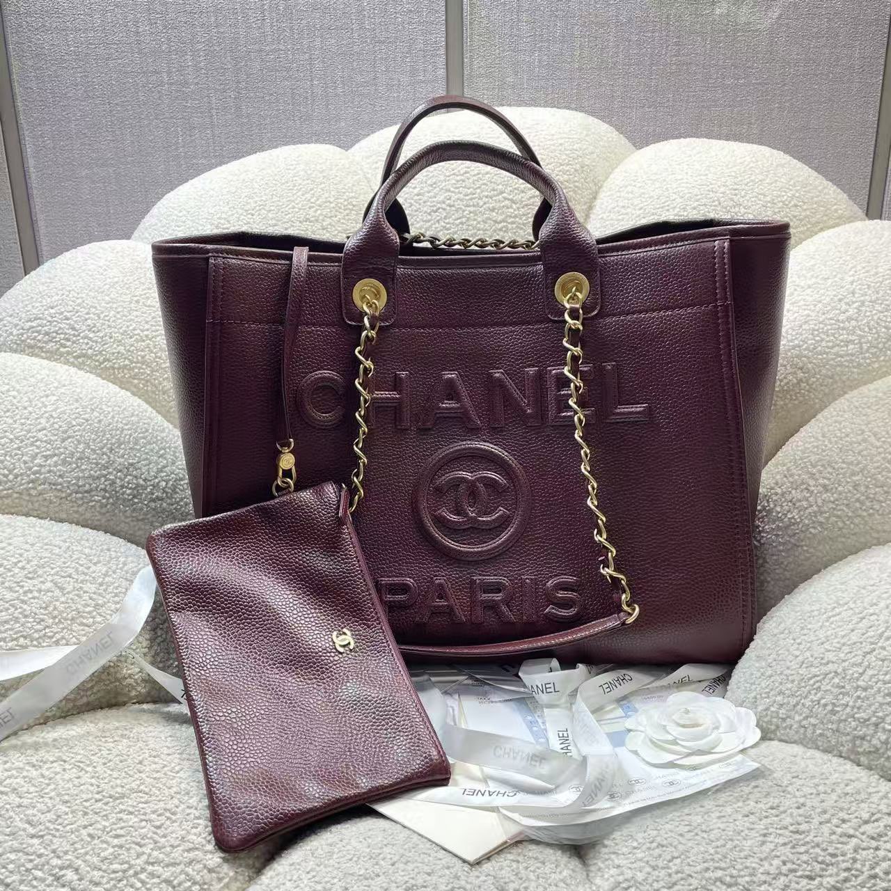 Chanel Original Leather LARGE SHOPPING BAG A66941 Wine