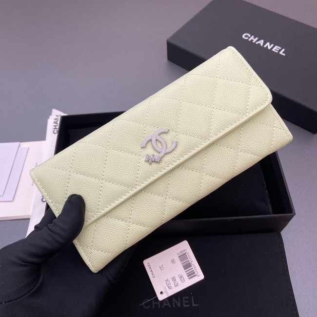 Chanel Long Flap Wallet AP3724 light green