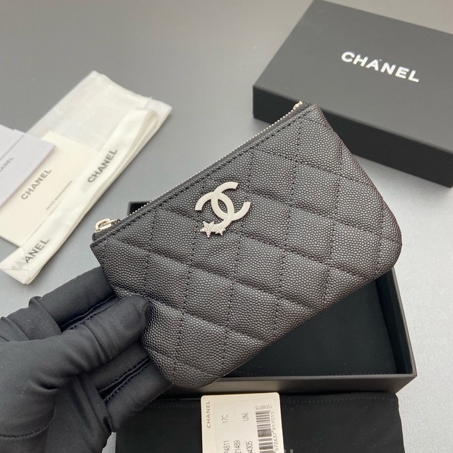 Chanel Zipped Pocket wallet S4811 black