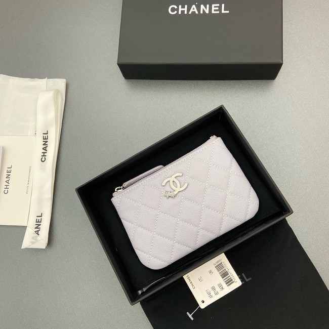 Chanel Zipped Pocket wallet S4811 light gray