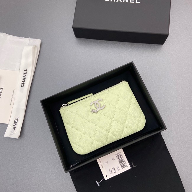 Chanel Zipped Pocket wallet S4811 light green