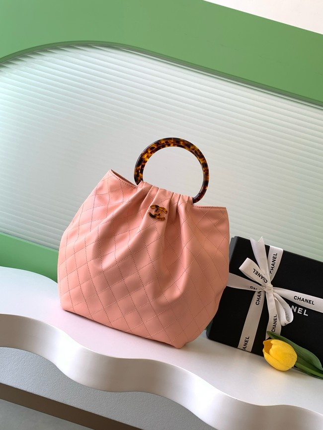 CHANEL Hobo Bag Lambskin AS6010 pink
