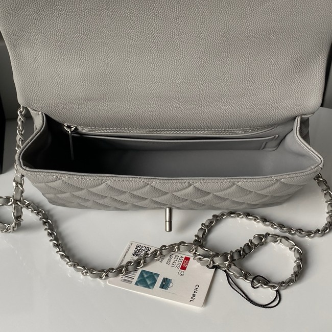 CHANEL Mini Flap Bag with Top Handle AS5702 gray&Silver Metal