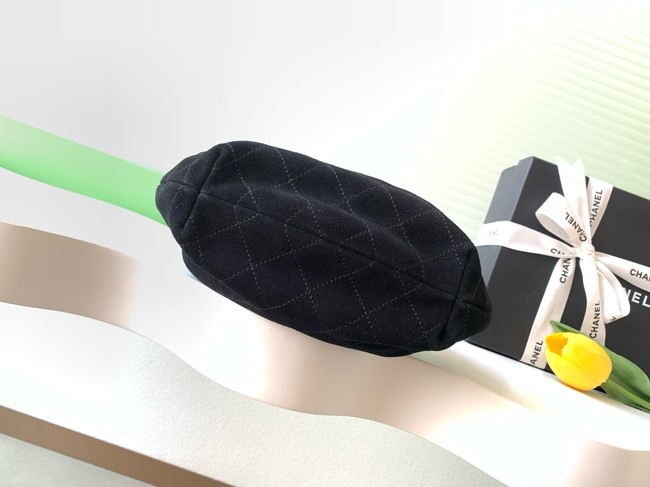 CHANEL Suede Small Hobo Bag AS6022 black