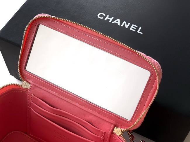 CHANEL velvet Vanity with Chain AP3940 pink