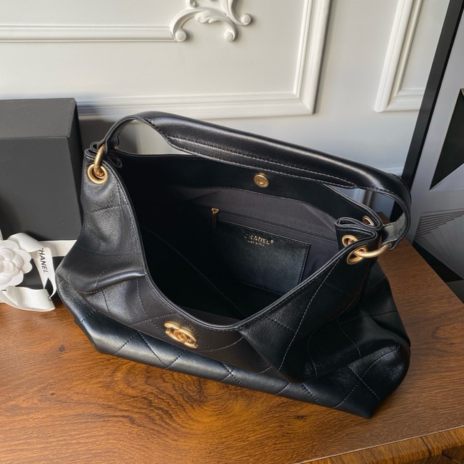 CHANEL Hobo Bag Lambskin AS5978 black