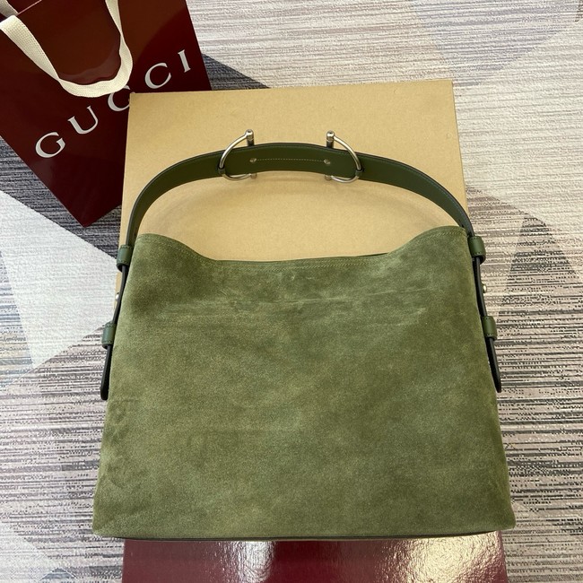 Gucci Beatrix medium tote bag suede 850926 green