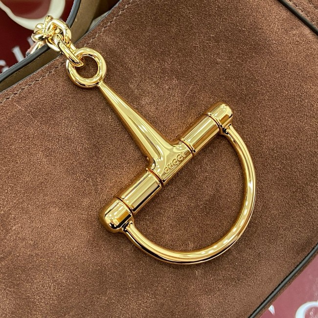 Gucci Beatrix medium tote bag suede 850926 dark brown suede