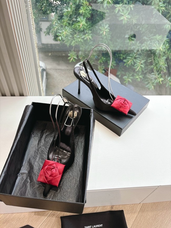 YSL AMALIA slingback pumps in satin crepe 21025-7