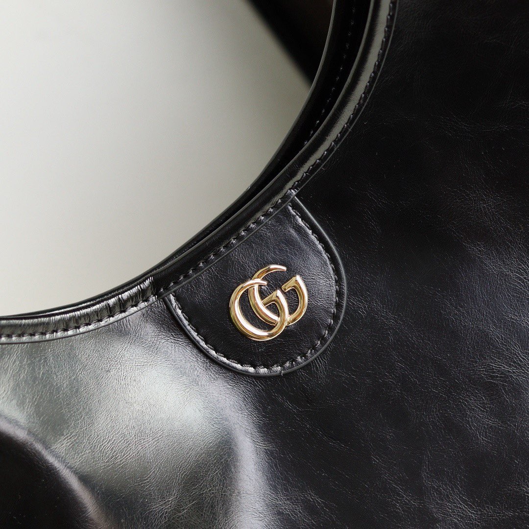 Gucci Giglio Original Oiled Leather large tote GG bag 853971 Black