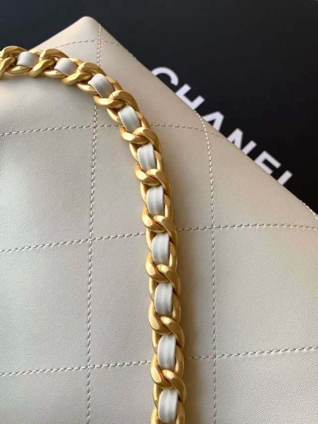CHANEL Hobo Bag Calfskin AS5970 white