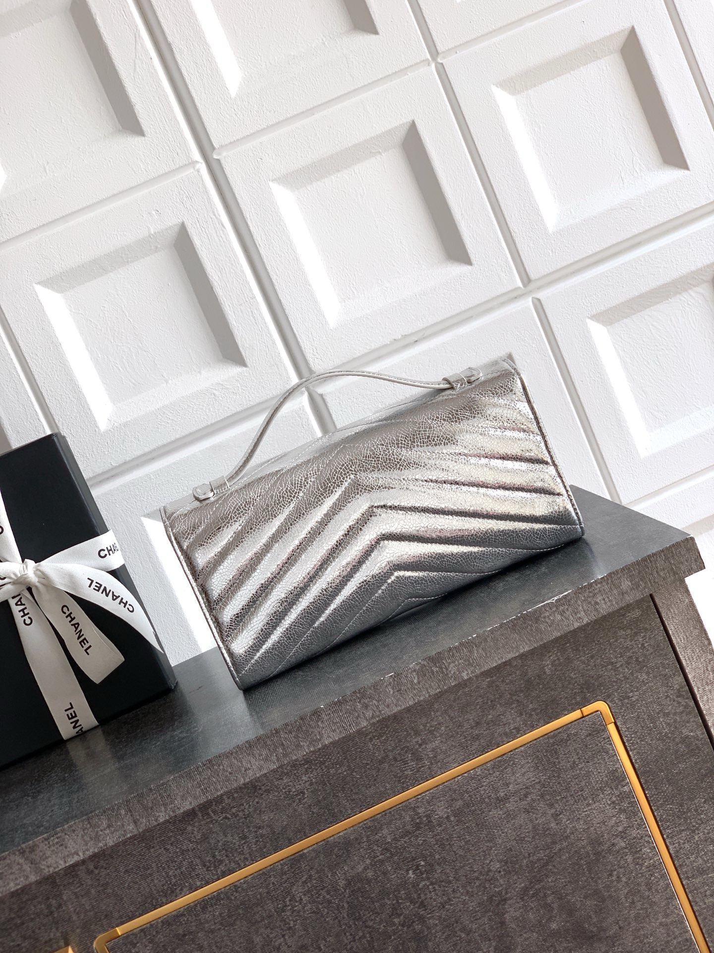 Chanel Original Leather 26X C6044 Silver