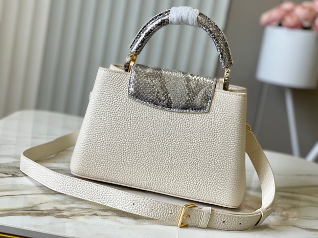 Louis Vuitton Capucines BB M89369 Cream&gray Snake skin