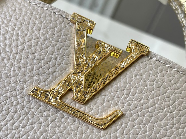 Louis Vuitton Capucines Mini M89369 light gray&gold Snake skin
