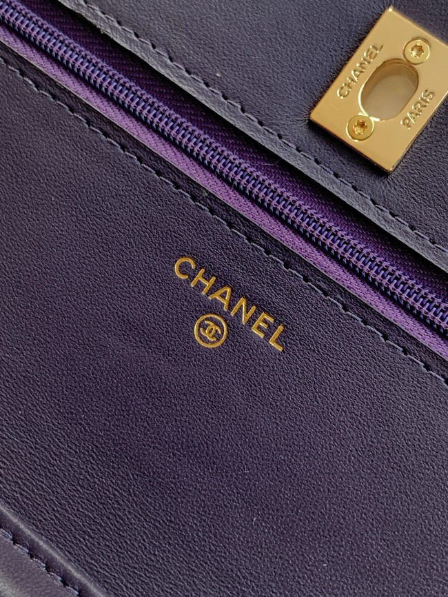 Chanel velvet Wallet On Chain AP1450 Purple