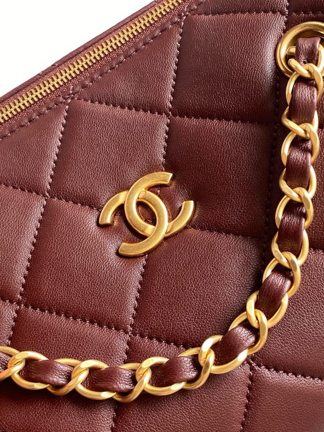 Chanel Lambskin Bowling Bag AS5791 burgundy