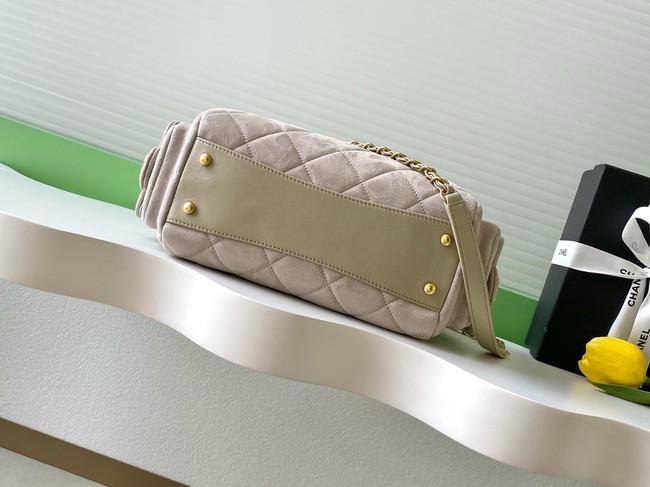 Chanel velvet Bowling Bag AS5791 Cream