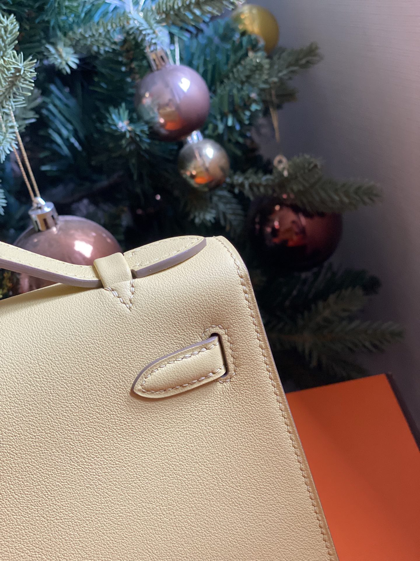 Hermes Original Swift Leather Mini Kelly K22CM H23560 Light yellow