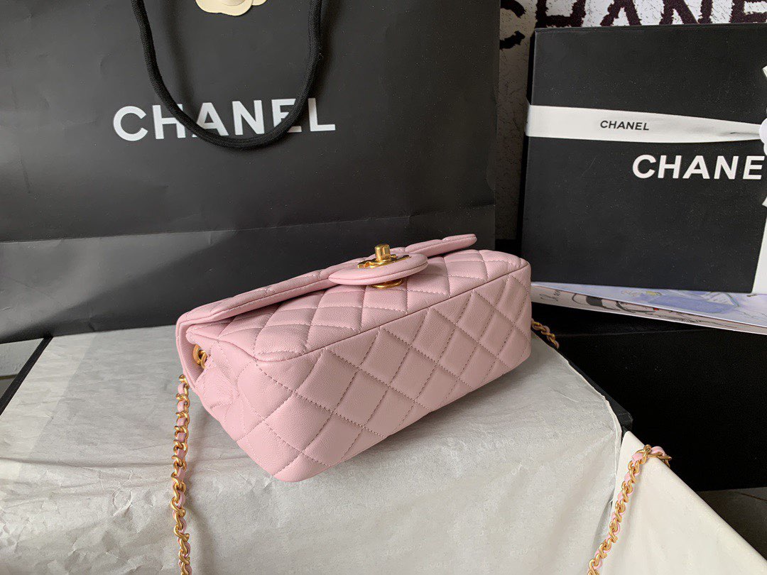 Chanel MINI Flap Bag Original Sheepskin Leather AS1787 Light Pink