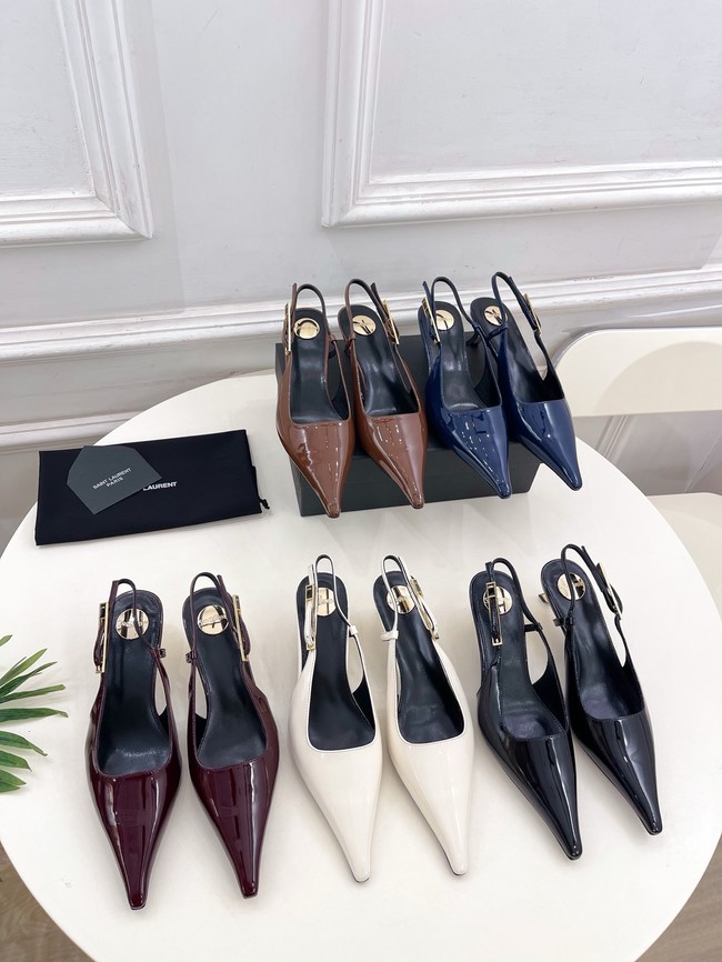 Saint Laurent JEANNE slingback pumps leather 21051-3