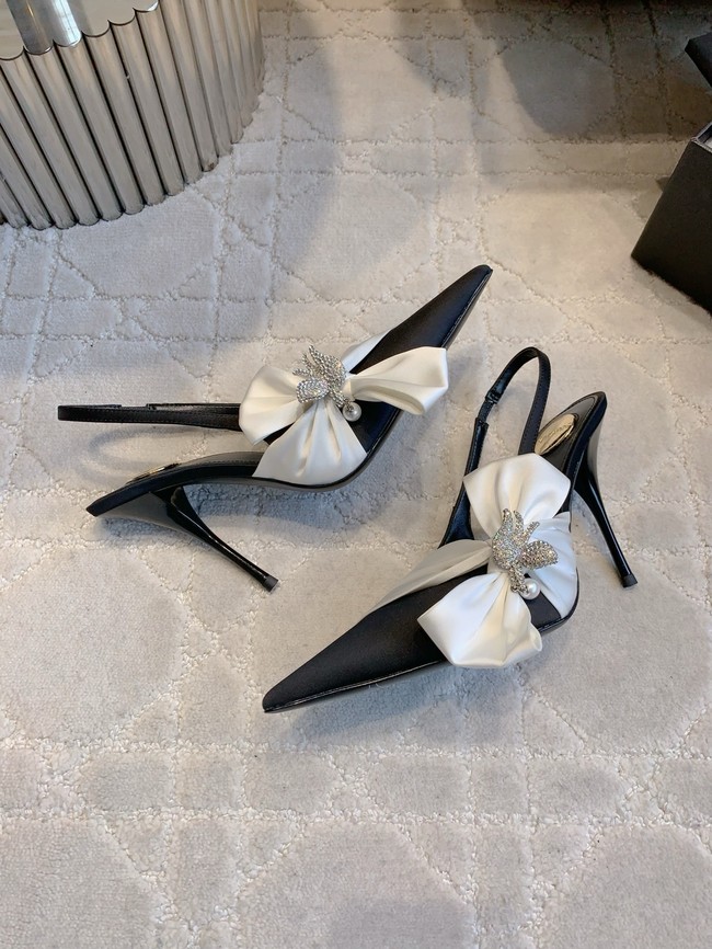 Saint Laurent AMALIA slingback pumps in satin crepe 21072-1