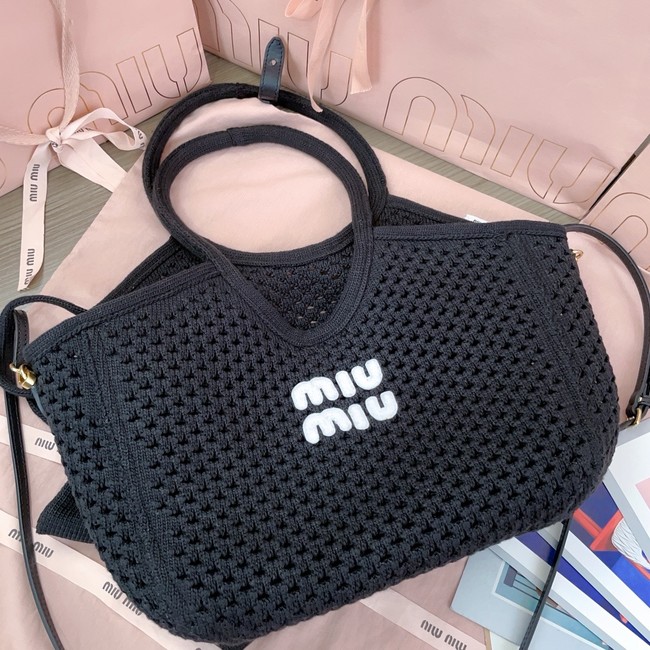 MIUMIU woven tote bag 5GB281 Black