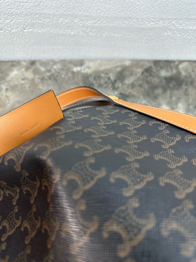 Celine SMALL CUBE BAG IN Triomphe Canvas and NATURAL Calfskin 124182 MIEL