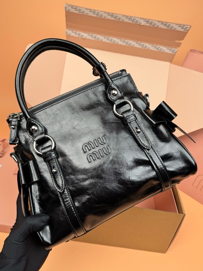 MIU MIU Original Leather Top Handle Bag 3598 black