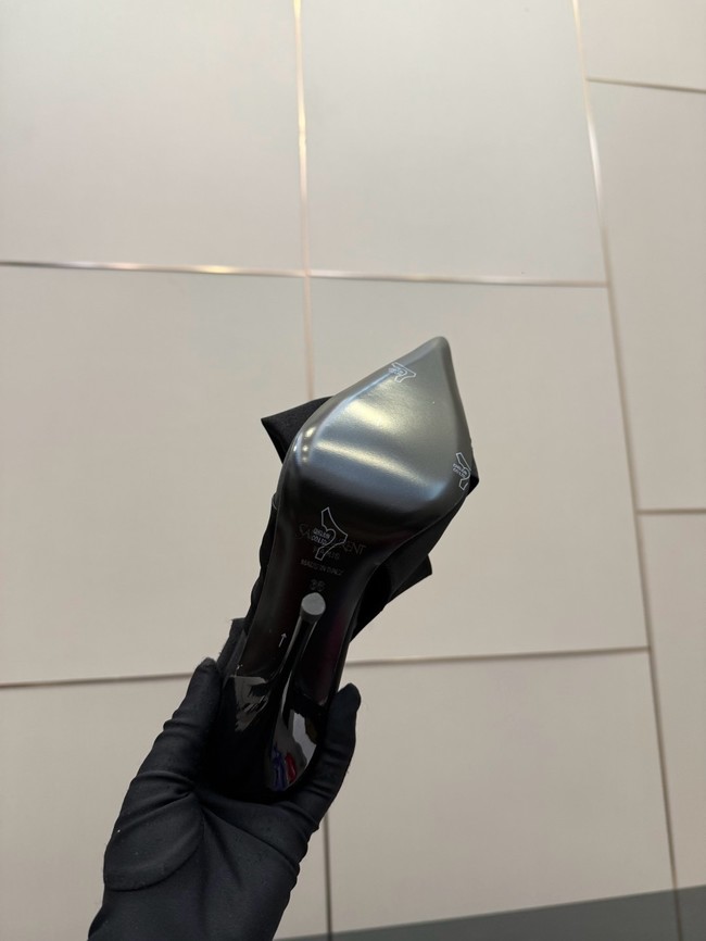 Saint Laurent AMALIA slingback pumps in satin crepe Heel 10.5CM 55726-12