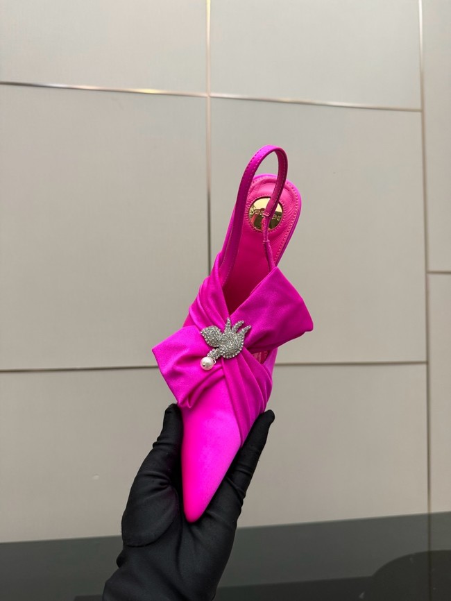 Saint Laurent AMALIA slingback pumps in satin crepe Heel 10.5CM 55726-2