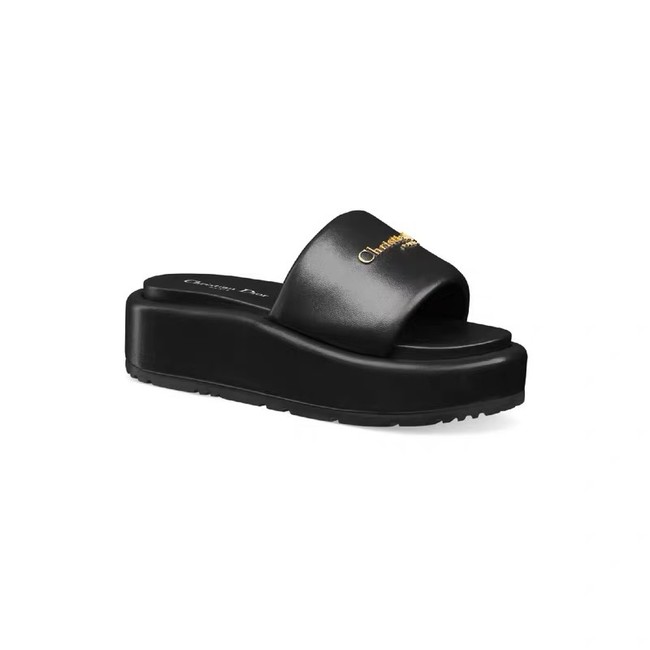 Dior D-Lane Platform Slide Black Padded Lambskin KCO497LA