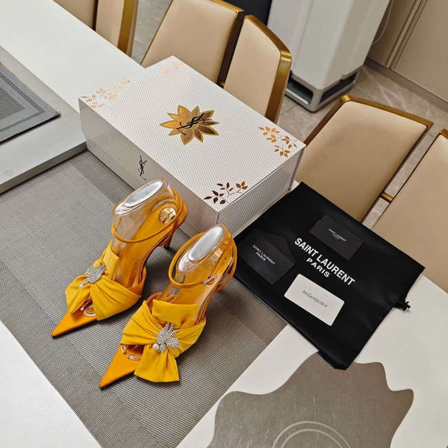 Saint Laurent AMALIA slingback pumps in satin crepe Heel 10.5CM 35964-4