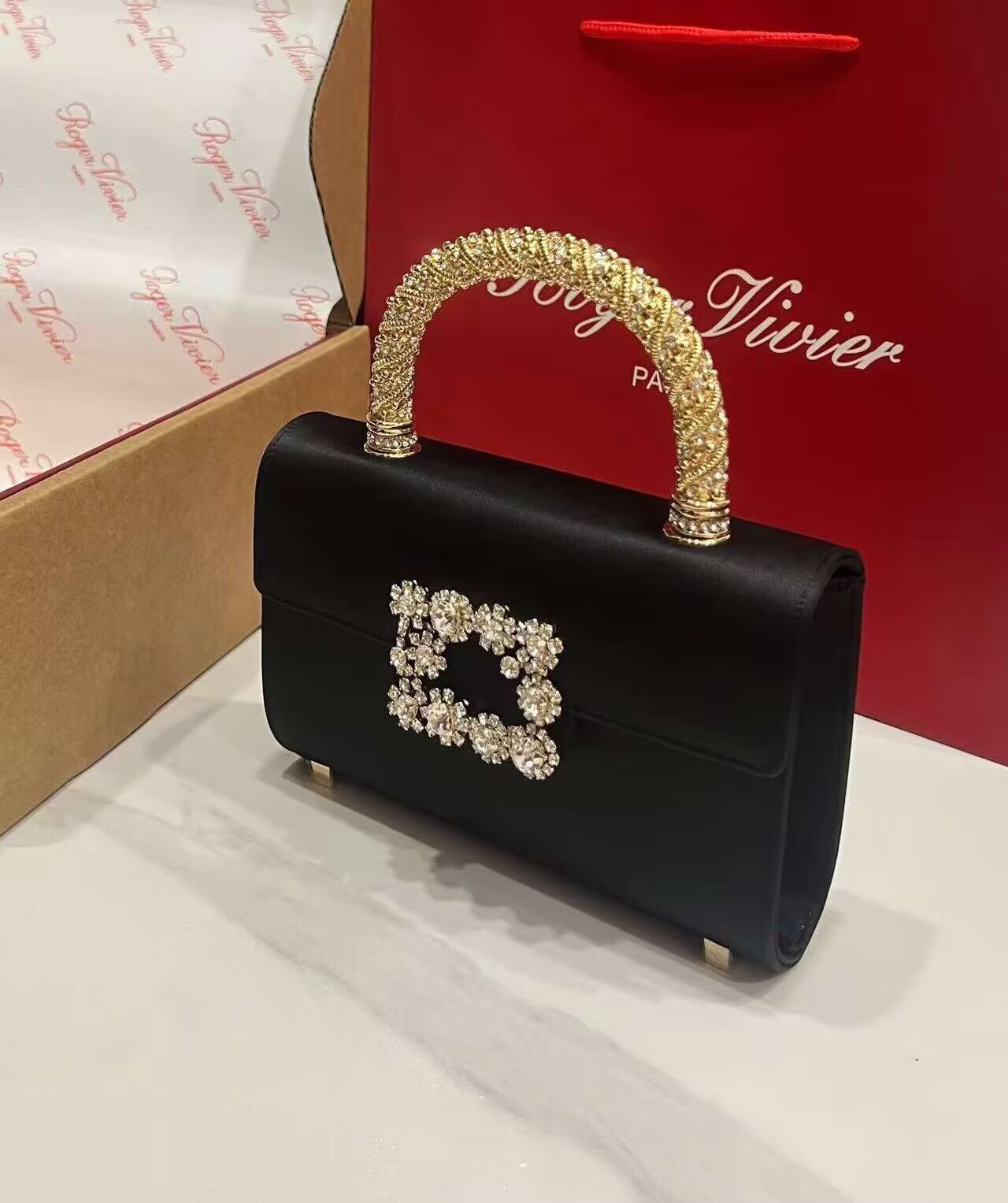 Roger Vivier Top Handle Bag V30262 Black