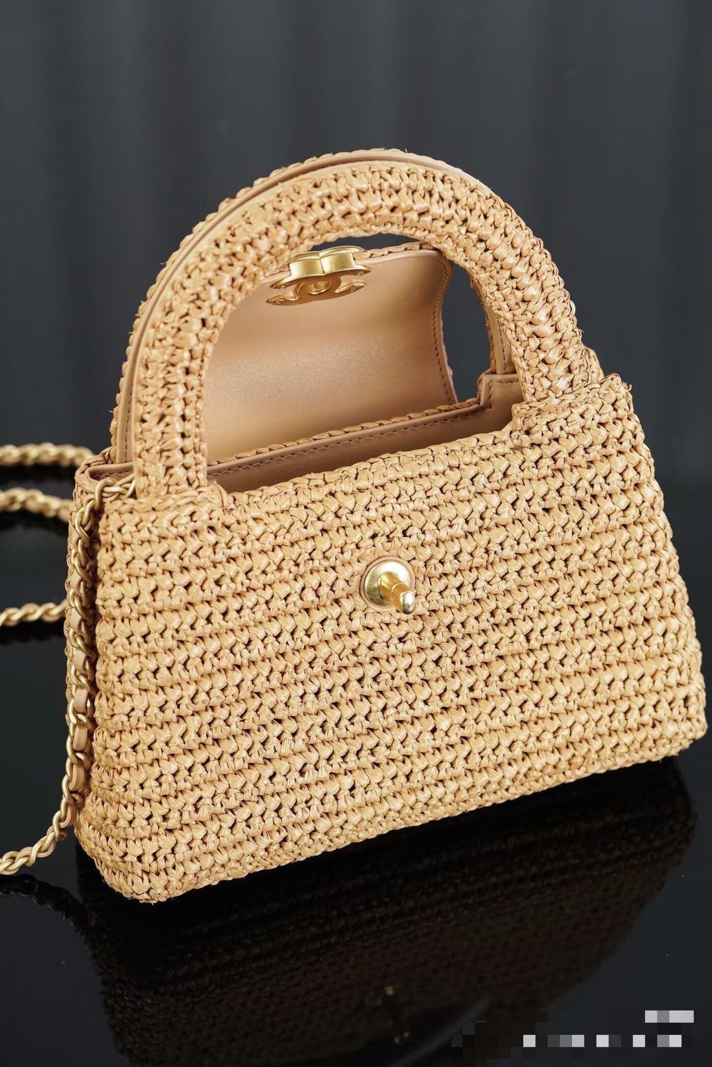 Chanel 26C Kelly Woven Bag AS4416 Beige