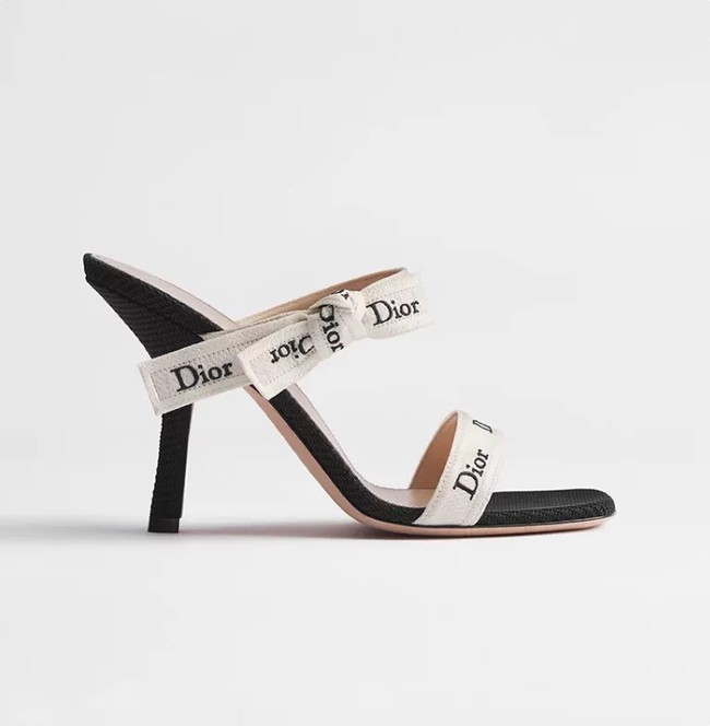 Dior Heeled Sandal with JAdior Straps Embroidered Cotton KCO538NV-5