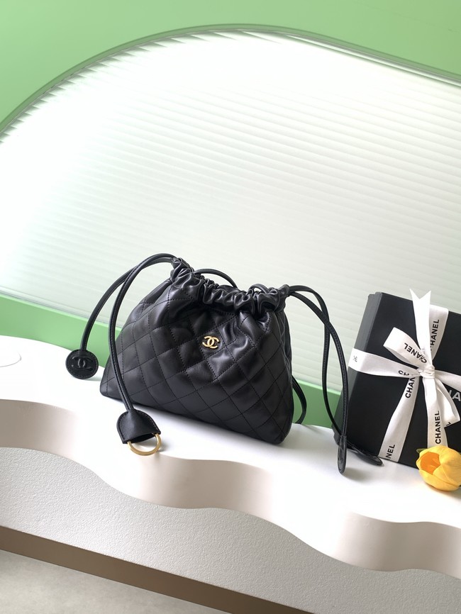 Chanel Lambskin Hobo Bag AS5227 black