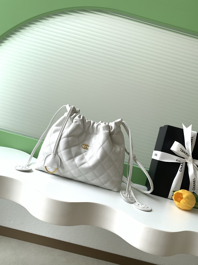 Chanel Lambskin Hobo Bag AS5227 white