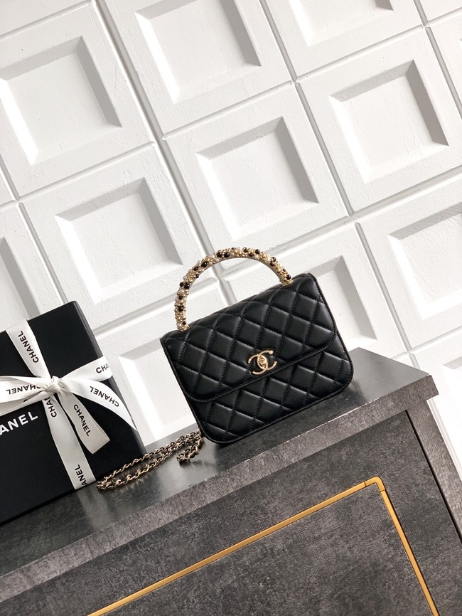Chanel Mini Flap Bag with Top Handle AS5984 black