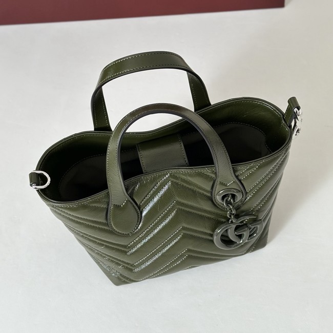 Gucci GG Marmont small tote bag 855391 dark green