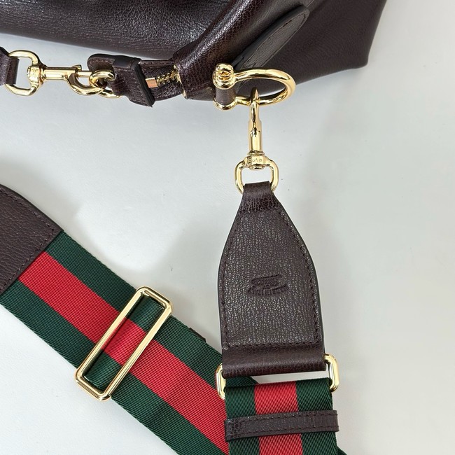 Gucci Brera large crossbody bag 864485 dark brown leather